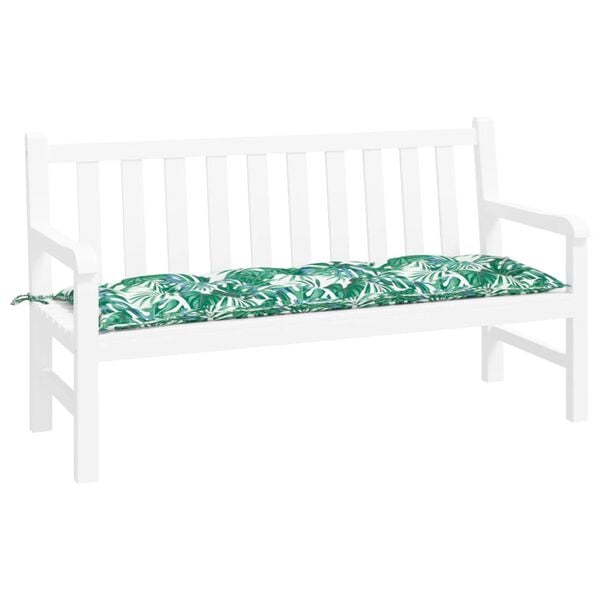 291272 - VIDAXL Jastëk për Stol Kopshti me Model Gjethesh 150x50x7cm Pëlhurë Oxford