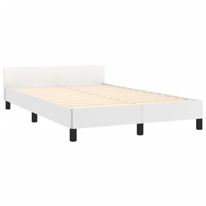 334210 - VidaXL Kornizë shtrati pa dyshek, e bardhë 120x190 cm, lëkurë artificiale