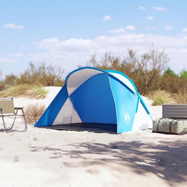 333272 - VIDAXL Tendë Plazhi për 2 Persona, Blu Azure, e Hapur, e Papërshkueshme nga Uji