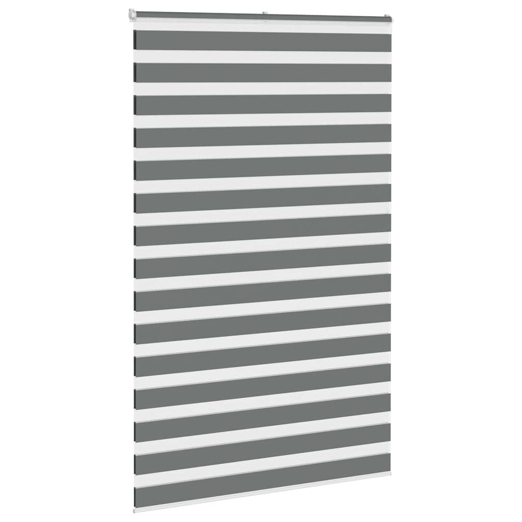 280340 - VIDAXL Perde Zebra Gri e Errët 140x200 cm, Gjerësia e pëlhurës 135,9 cm, Poliester