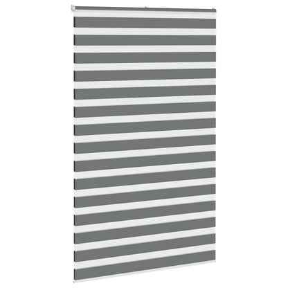 280340 - VIDAXL Perde Zebra Gri e Errët 140x200 cm, Gjerësia e pëlhurës 135,9 cm, Poliester