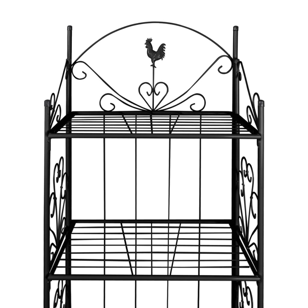 244437 - vidaXL Rafti për Bimë (Plant Rack) – Katror, Ngjyrë e Zezë