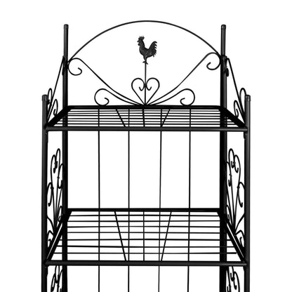 244437 - vidaXL Rafti për Bimë (Plant Rack) – Katror, Ngjyrë e Zezë
