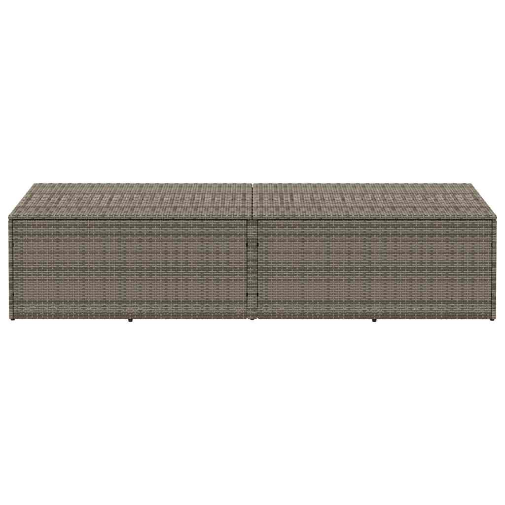 280364 - VIDAXL Kuti Ruajtjeje për Kopsht, Gri 220x50x58 cm, Prerë nga Polietileni Rattan