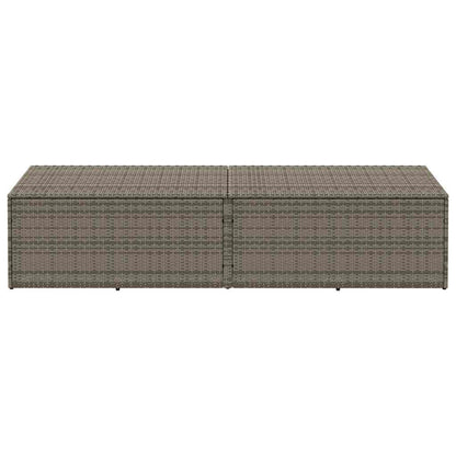 280364 - VIDAXL Kuti Ruajtjeje për Kopsht, Gri 220x50x58 cm, Prerë nga Polietileni Rattan