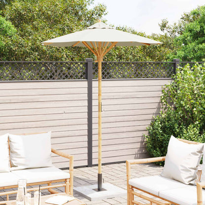 280376 - vidaXL Çadër kopshti Elegante , Ngjyre Kremë dhe e Bardhe Ø 150 x 210 cm Bamboo