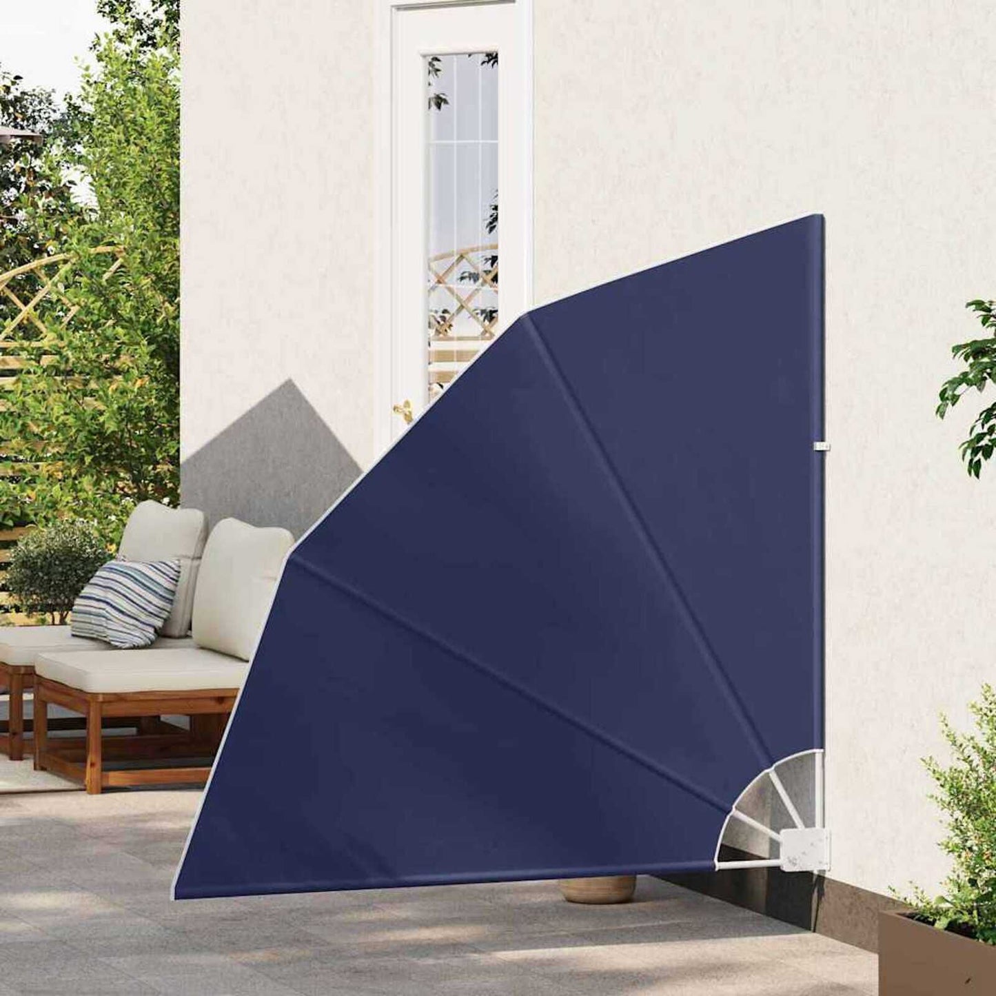 280382 - AAA Ekran për Privatësi Ballkoni 140 x 140 cm, Poliester, Blu Marine