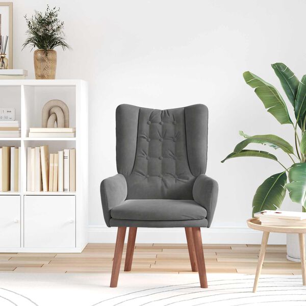 333359 - VIDA XL Kolltuk Gri i Errët 63 x 67 x 94 cm Kadife