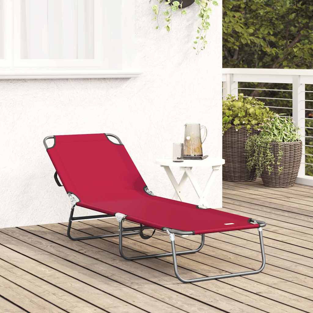 280399 - vidaXL Karrige e Palosshme e Ngjyrë e Kuqe 188 x 57 x 86.5 cm Poliester