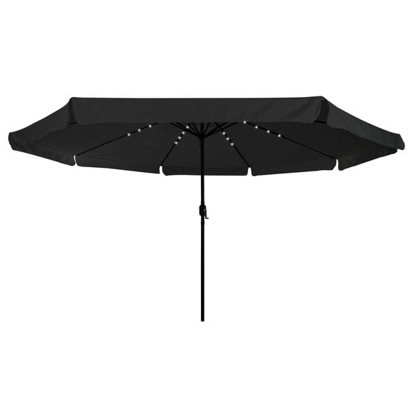 291378 - VIDAXL Çadër Kopshti 395 x 395 x 245 cm Poliester i Rrumbullakët i Zi