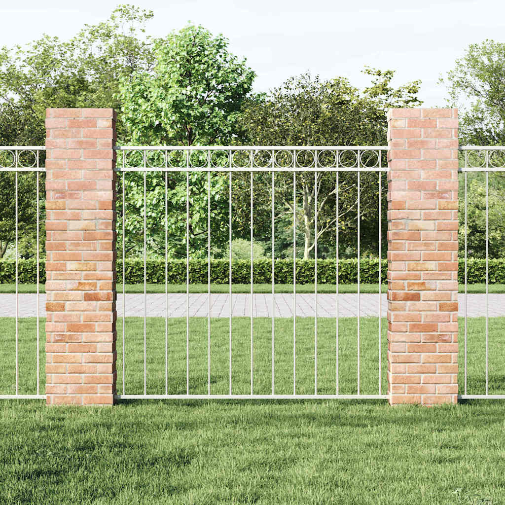280402 - vidaXL Element Gardhi ASSEN i Bardhë 170 x 150 cm Çelik