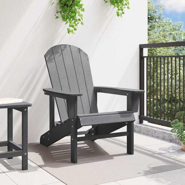 333374 - VIDA XL Karrige Adirondack, Gri e Çelët, HDPE
