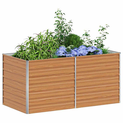 280432 - vidaXL Shtrat i Ngritur për Kopsht, Ngjyrë Kafe e Çelët 160 x 80 x 77 cm, Çelik i Galvanizuar