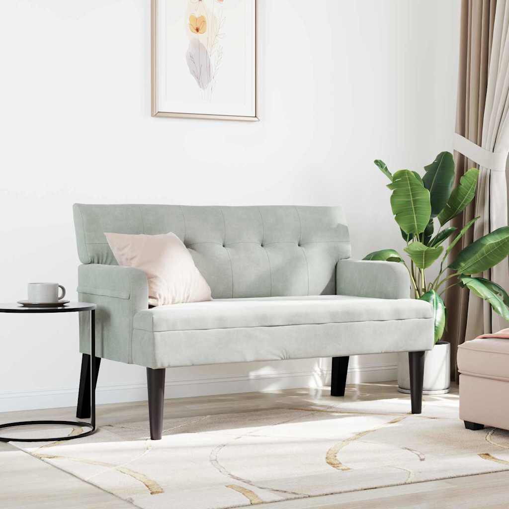 280445 - vidaXL Banc Chesterfield Gris clair 112 x 65,5 x 75 cm Velours