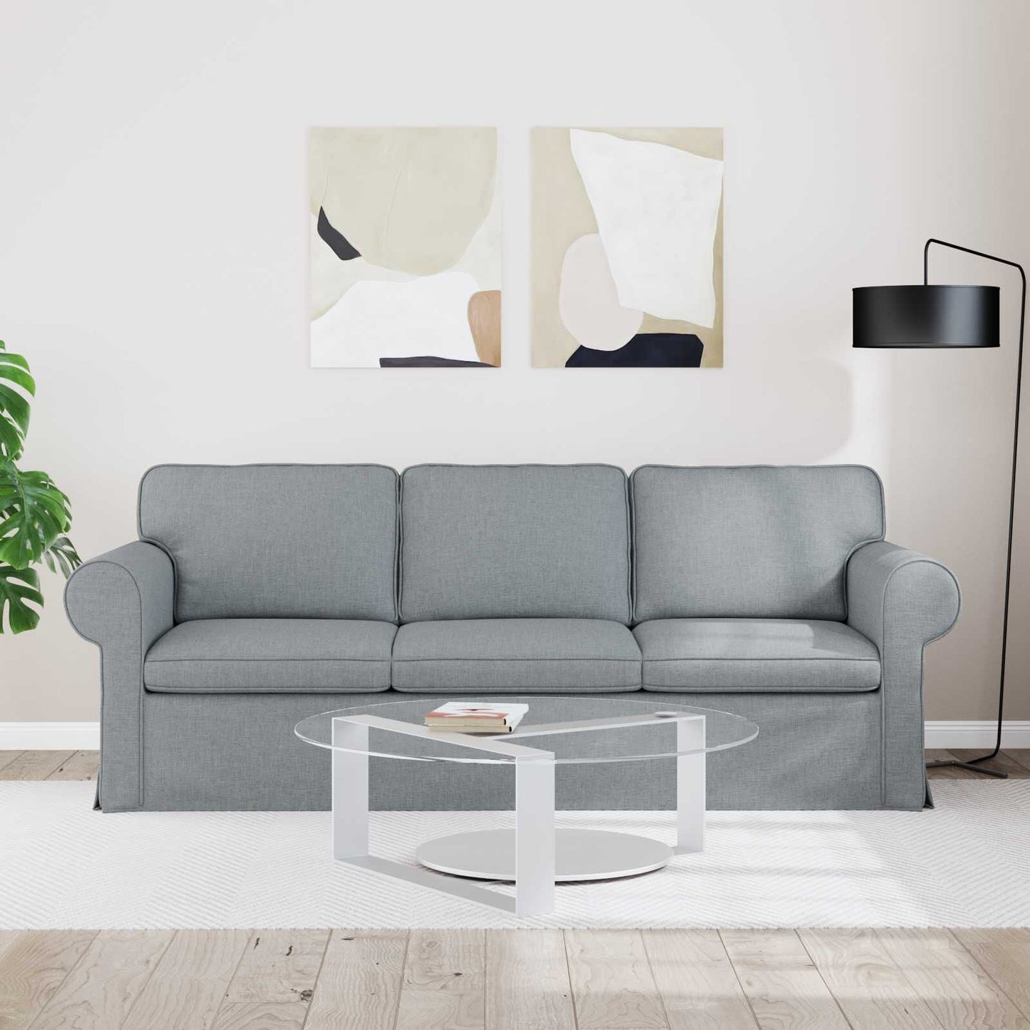 280460 - vidaXL Divan Gri i Çelët 215 x 82 x 80 cm, Pëlhurë, Divan Modern, Dizajn Ergonomik