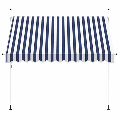 333108 - VIDA XL Tendë e tërheqshme manuale, 300 cm, me vija blu dhe të bardha