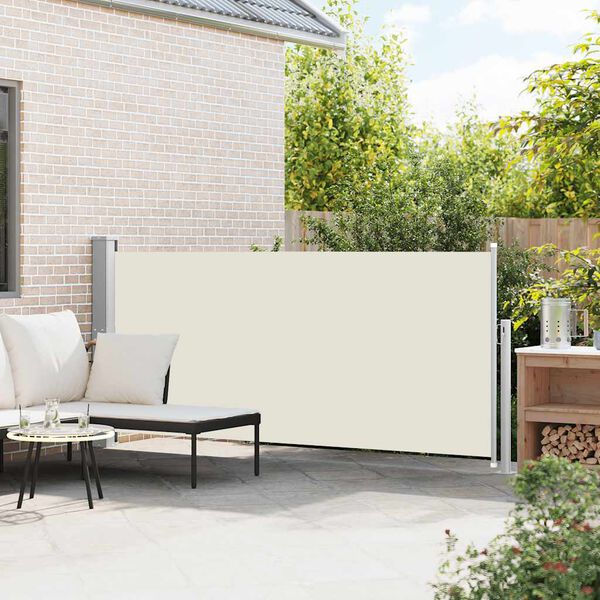 333118 - VIDA XL Tendë anësore e tërheqshme 140 x 300 cm, ngjyrë krem