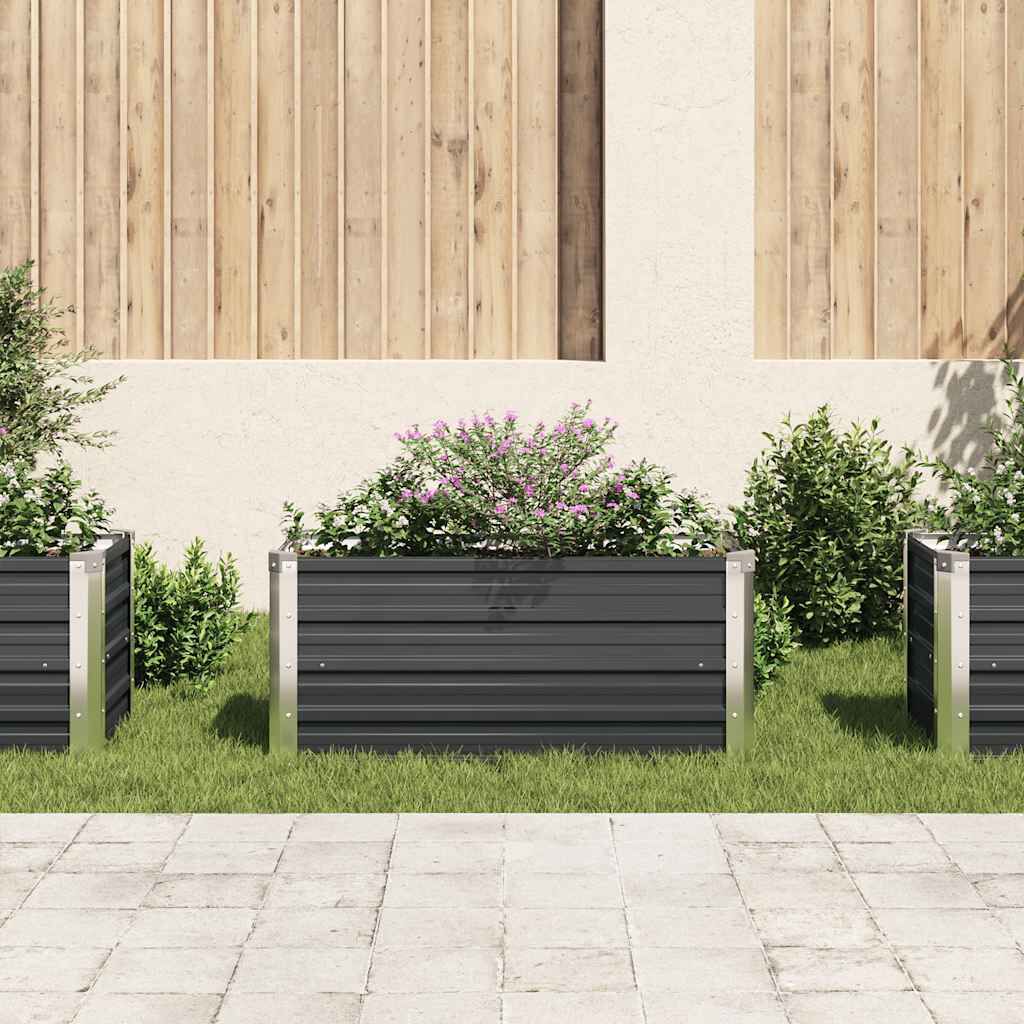 265418 - VIDAXL Shtrat i ngritur për kopsht, ngjyrë antraciti 100x40x45 cm, celik i galvanizuar
