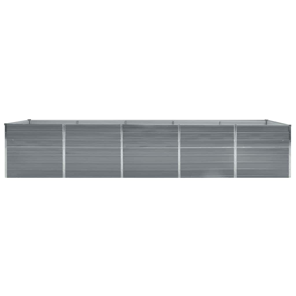 265069 - vidaXL Vazo e Ngritur për Kopsht prej Çeliku të Galvanizuar 400x80x45 cm – Gri