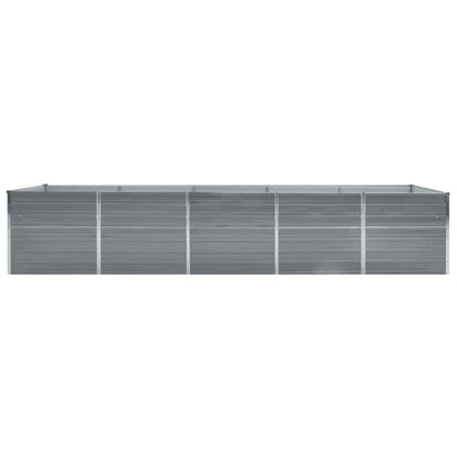 265069 - vidaXL Vazo e Ngritur për Kopsht prej Çeliku të Galvanizuar 400x80x45 cm – Gri