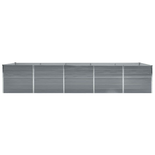 265069 - vidaXL Vazo e Ngritur për Kopsht prej Çeliku të Galvanizuar 400x80x45 cm – Gri