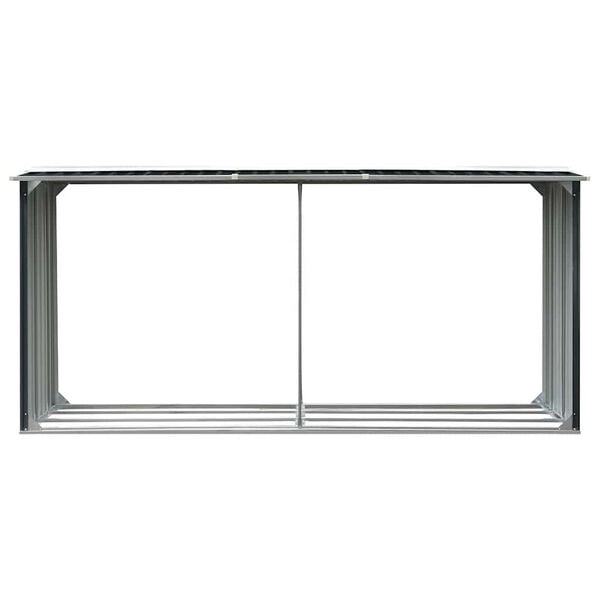 291502 - VIDAXL Hangar për Kopsht me Trungje, Çelik i Galvanizuar 330x92x153 cm Antracit