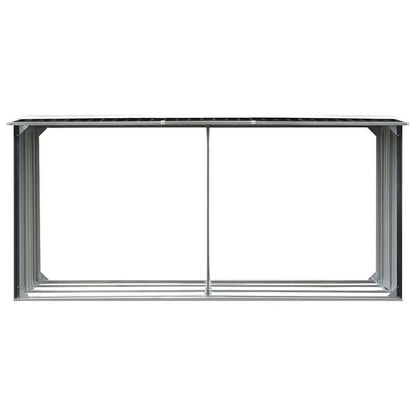 291502 - VIDAXL Hangar për Kopsht me Trungje, Çelik i Galvanizuar 330x92x153 cm Antracit