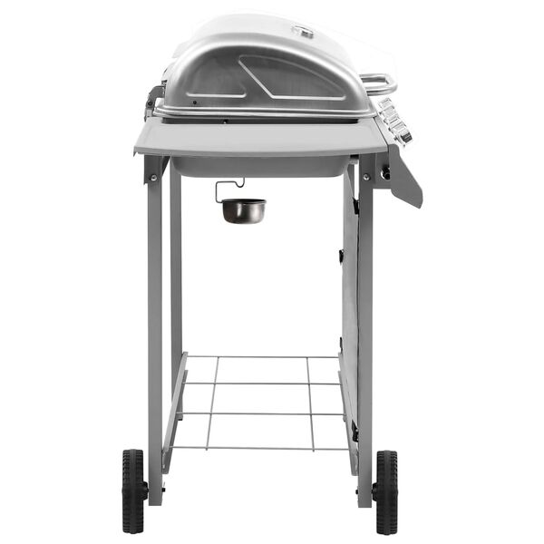212055 - VIDAXL Skarë Barbecue me Gaz me 4 Furça Ngjyrë Argjendi
