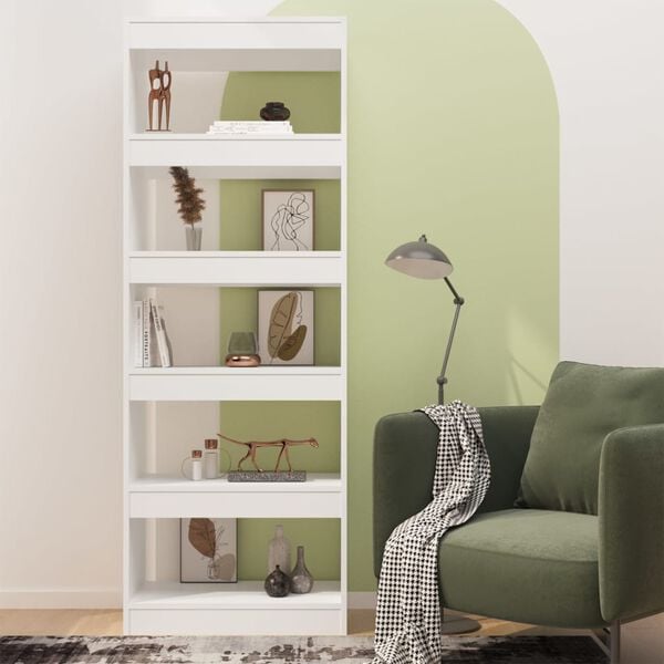 334449 - VIDAXL Dollap librash/Ndarës dhome i bardhë 60x30x166 cm Dru i përpunuar