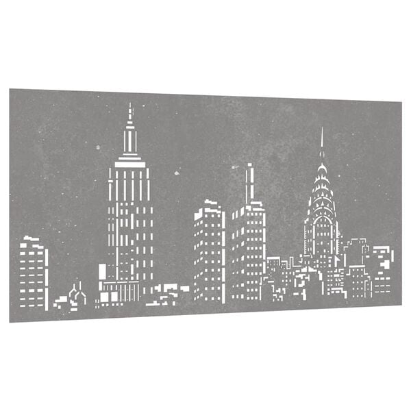 291542 - VIDA XL Dekorim Muri Kopshti 105x55 cm me Dizajn Çeliku Corten Skyline