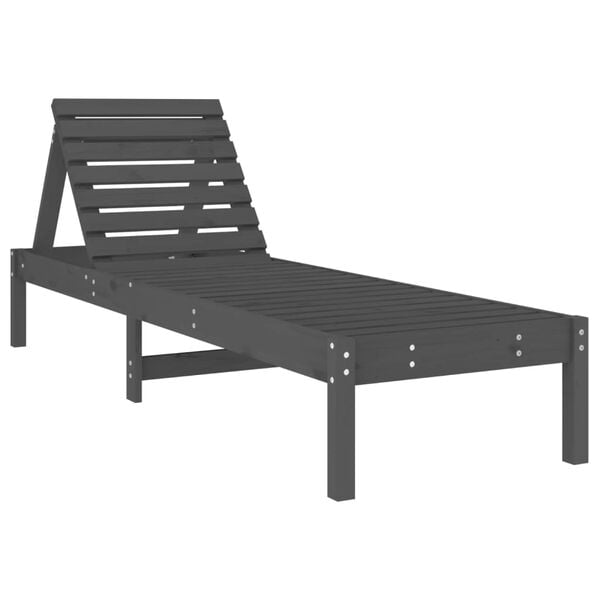 291544 - VIDA XL Shezlongje Dielli 2 copë Gri 199,5x60x74 cm Dru Pishe i Fortë