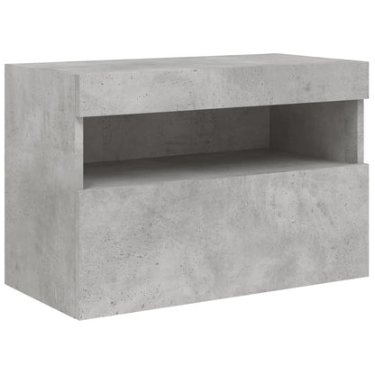 270039 - vidaXL Kabinet TV për Mur me LED – 60x30x40 cm, Beton Gri