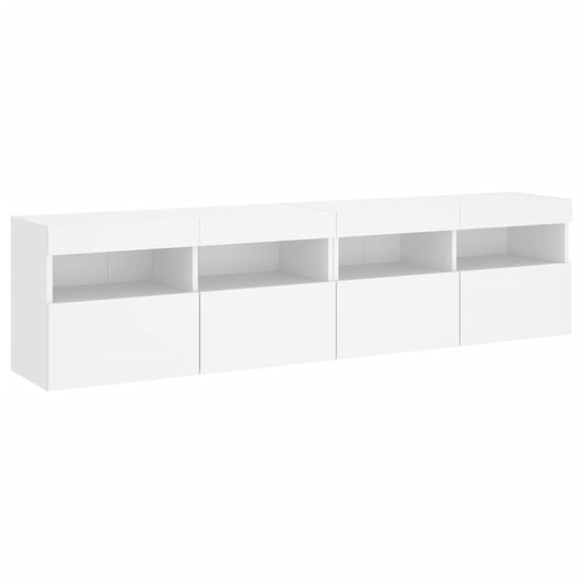 333497 - VIDA XL Dollapë Muri për TV me Drita LED 2 copë të Bardha 80x30x40 cm