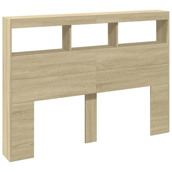 291559 - VIDAXL Dollap me kokë në kokë me dritë LED Sonoma Oak 140x17x102 cm