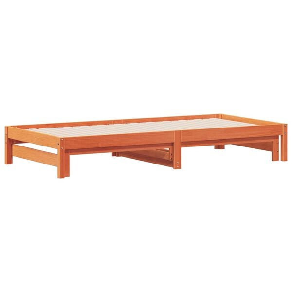 291561 - VIDAXL Divan me rrota pa dyshek, ngjyrë kafe 90x200 cm