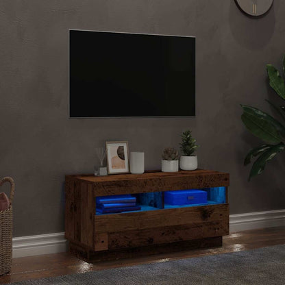 280587 - VIDAXL Kabinet TV me Drita LED Dru i Vjetër 80x35x40 cm Dru i Inxhinieruar