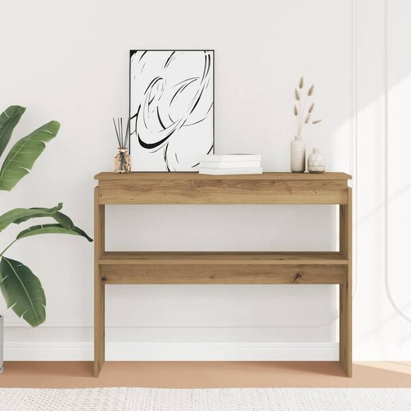 291570 - VIDA XL Tavolinë Konsole Artizanale Lisi 102x30x80 cm Dru i Inxhinieruar
