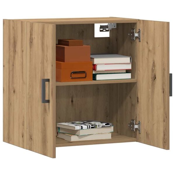 333548 - VidaXL Dollap Muri Artizanal Lisi 60x31x60 cm Dru i Inxhinieruar