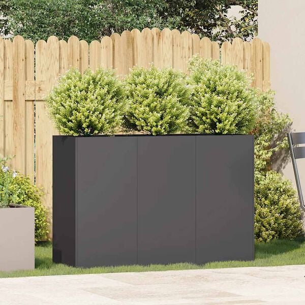 334509 - VIDAXL Vazo e Zezë 120x40x80 cm Çelik i Petëzuar në të Ftohtë
