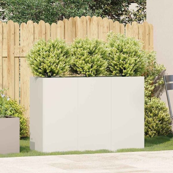 334510 - VIDAXL Vazo e Bardhë 120x40x80 cm Çelik i petëzuar në të ftohtë