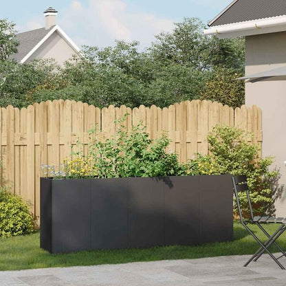 291588 - VIDAXL Vazo e Zezë 200x40x80 cm Çelik i Petëzuar në të Ftohtë