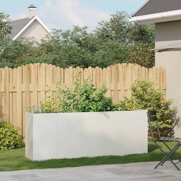 291589 - VIDAXL Vazo e Bardhë 200x40x80 cm Çelik i petëzuar në të ftohtë