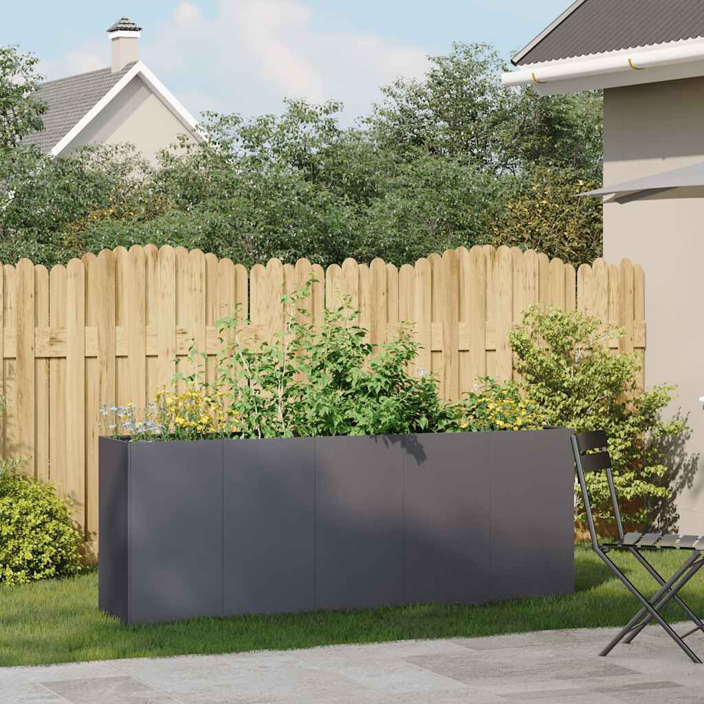 280606 - VIDAXL Vazo Antraciti 200x40x80 cm Çelik i petëzuar në të ftohtë