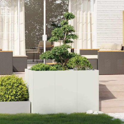 333560 - VIDA XL Vazo e Bardhë 120x80x80 cm Çelik