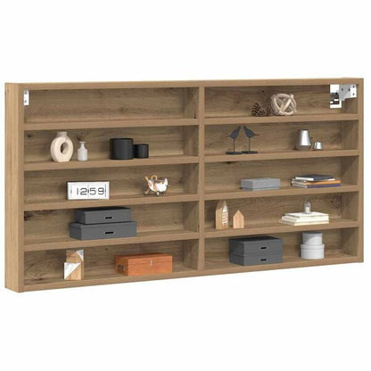 291597 - VIDAXL Kabinet Vitrine Artizanal Lisi 100x8,5x50 cm Dru i Inxhinieruar