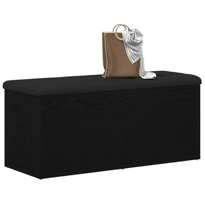 333564 - VIDA XL Stol Ruajtjeje me Ngjyrë Lisi të Zi 100x40x45 cm Dru i Inxhinieruar