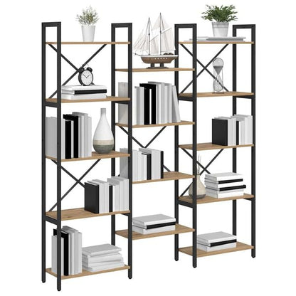 334521 - VIDAXL Raft librash 156 x 25 x 167 cm Dru i projektuar, lisi artizanal