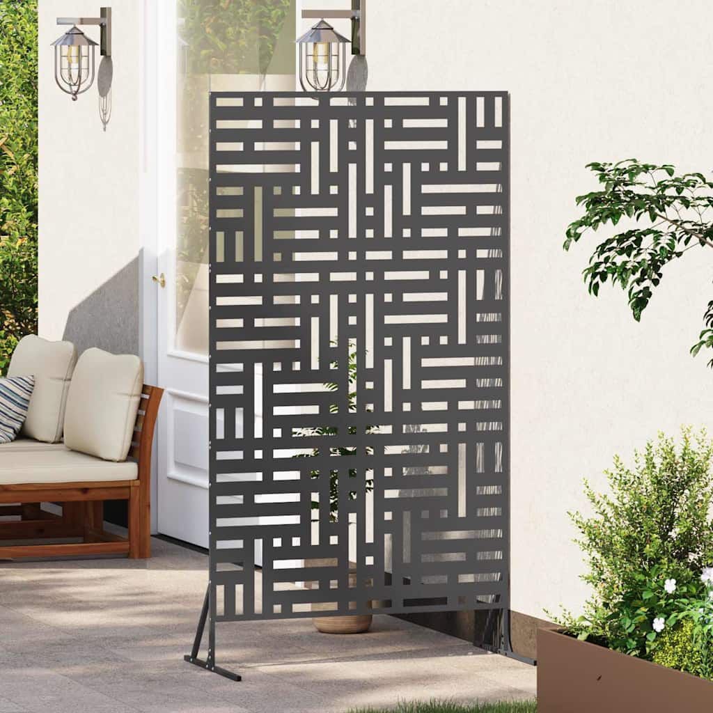 265565 - idaXL Ekran Privatësie i Zi 100 x 50 x 180 cm Çelik