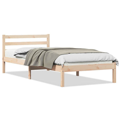 280639 - VIDAXL Kornizë krevati Ngjyrë kafe 215.5 x 105.5 x 69.5 cm Dru pishe i fortë