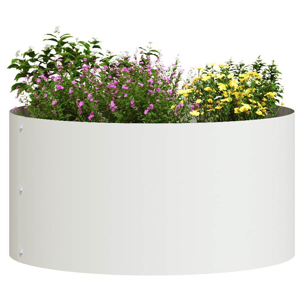 265581 - vidaXL Vazo Lulesh Metalike të Bardha Vazo Lulesh Metalike të Bardha me Diametër 40 cm